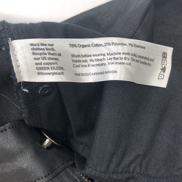 Eileen Fisher Petite 4P Coated Black Stretch Jeans – Organic Cotton - Picture 12 of 12